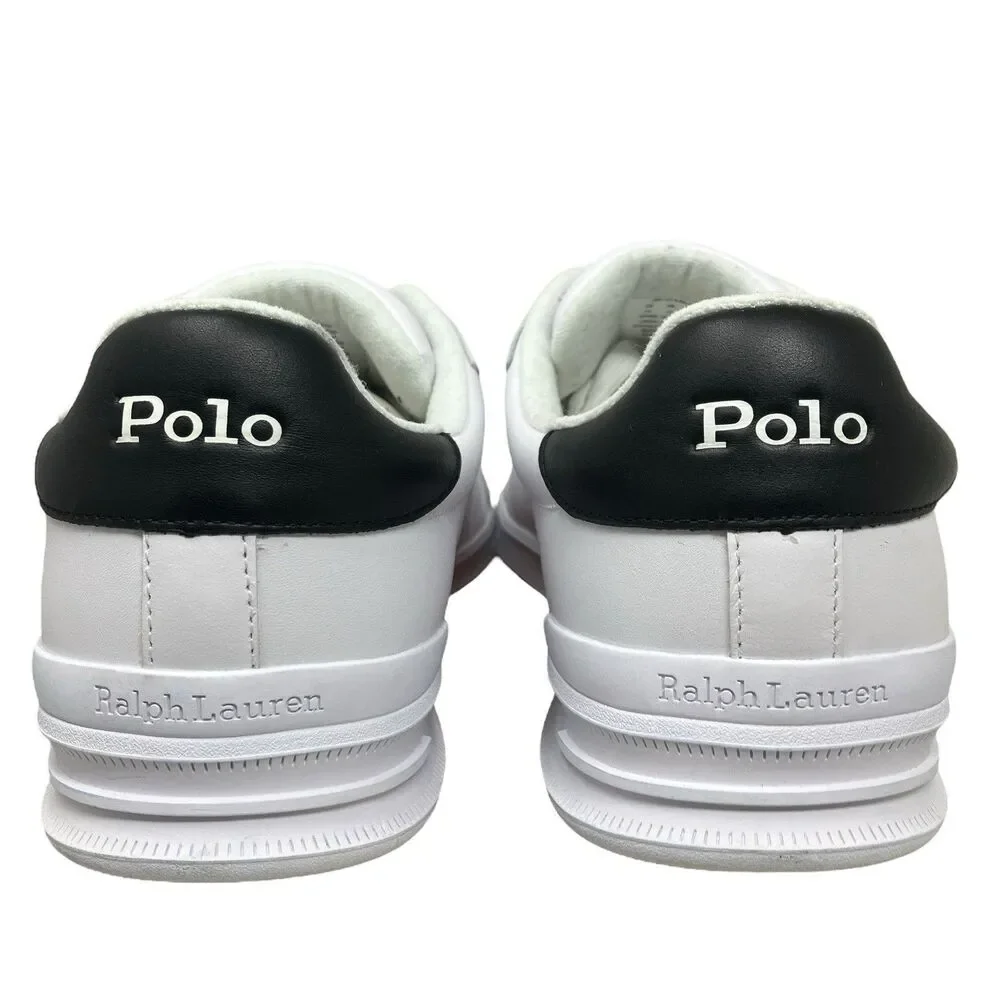 Ralph Lauren‎ Sneakers Mens 13 D White Nappa Leather Heritage Court Black Pony